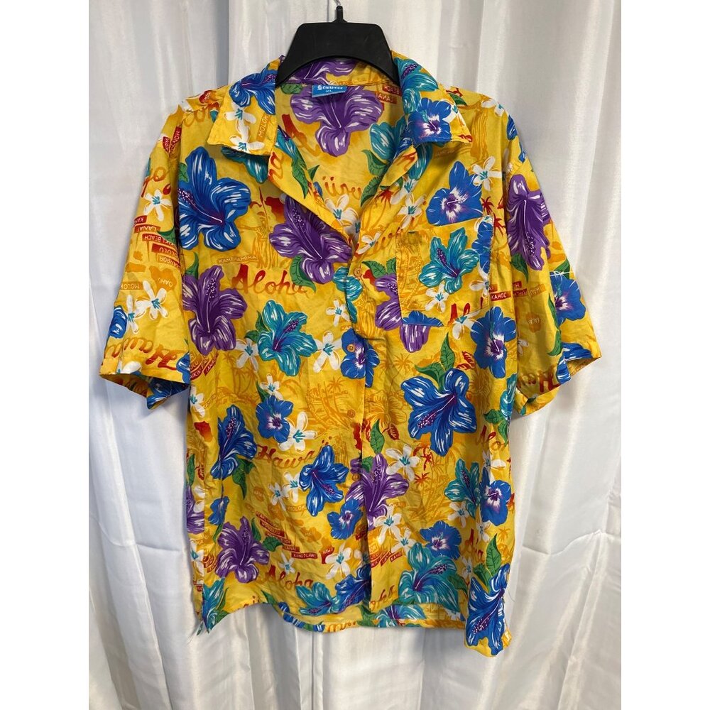 Onshore Shirt Men's Vintage  XL 100% Polyester Aloha Print Tropical Floral Shor
